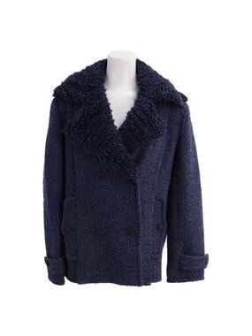 Chanel CC Logo Button Fleece Color Tweed Double Jacket 38